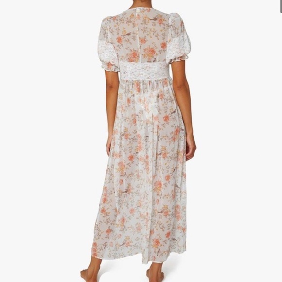 WeWoreWhat Lace Floral Duster‎ Cottagecore Prairie Lingerie Swim Cover Up Dress - Picture 4 of 16